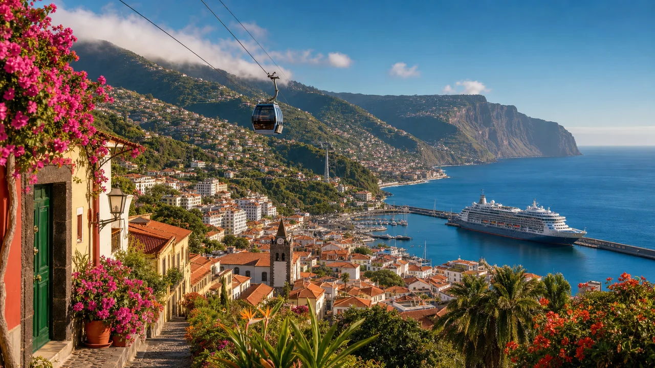 View across Funchal, Madeira in Atlantic Europe